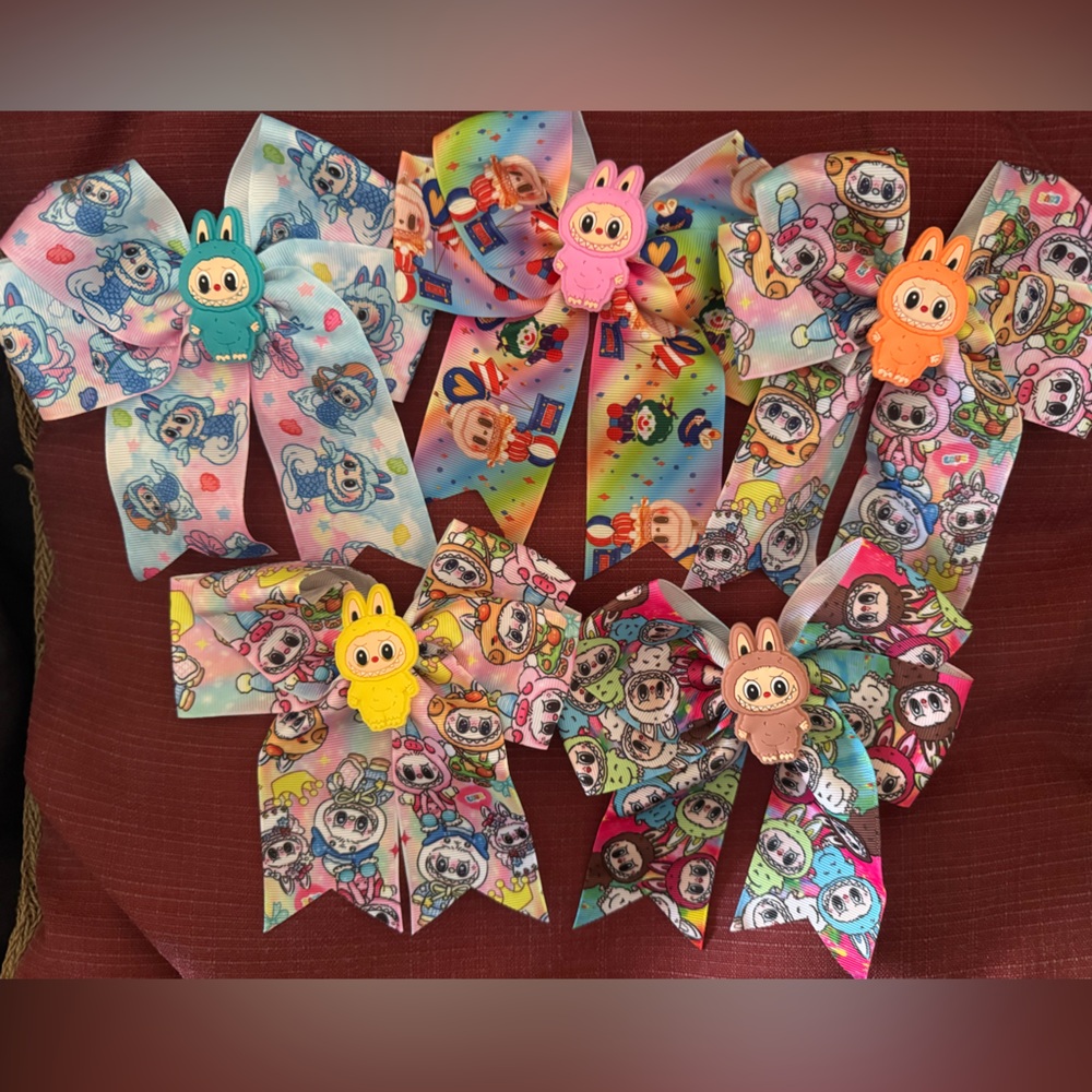 Labubu Inspired Novelty Girl Hair Bow / 5 Bows Shown